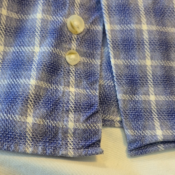 Paul Fredrick Long Sleeve Button Down Purple and White Plaid Men's Shirt - Picture 9 of 15